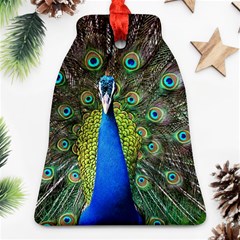 Peacock Bird Feathers Pheasant Nature Animal Texture Pattern Bell Ornament (two Sides) by Bedest