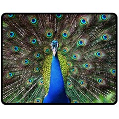 Peacock Bird Feathers Pheasant Nature Animal Texture Pattern Two Sides Fleece Blanket (medium) by Bedest