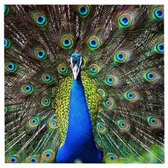 Peacock Bird Feathers Pheasant Nature Animal Texture Pattern Wooden Puzzle Square by Bedest