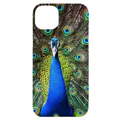 Peacock Bird Feathers Pheasant Nature Animal Texture Pattern Iphone 14 Plus Black Uv Print Case by Bedest