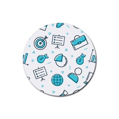 Pattern Business Graphics Seamless Background Texture Desktop Design Concept Geometric Rubber Coaster (round) by Bedest