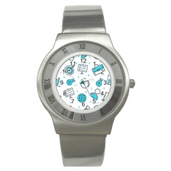 Pattern Business Graphics Seamless Background Texture Desktop Design Concept Geometric Stainless Steel Watch