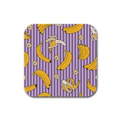 Pattern Bananas Fruit Tropical Seamless Texture Graphics Rubber Square Coaster (4 Pack)