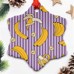 Pattern Bananas Fruit Tropical Seamless Texture Graphics Snowflake Ornament (two Sides)