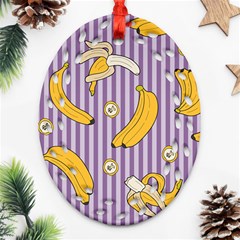 Pattern Bananas Fruit Tropical Seamless Texture Graphics Oval Filigree Ornament (two Sides)