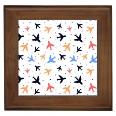 Airplane Pattern Plane Aircraft Fabric Style Simple Seamless Framed Tile by Bedest