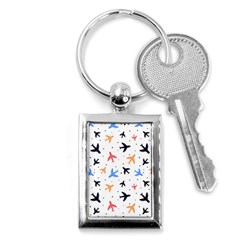 Airplane Pattern Plane Aircraft Fabric Style Simple Seamless Key Chain (rectangle) by Bedest