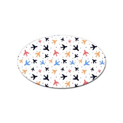 Airplane Pattern Plane Aircraft Fabric Style Simple Seamless Sticker (oval) by Bedest