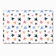 Airplane Pattern Plane Aircraft Fabric Style Simple Seamless Postcard 4 x 6  (pkg Of 10) by Bedest