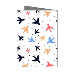 Airplane Pattern Plane Aircraft Fabric Style Simple Seamless Mini Greeting Cards (pkg Of 8) by Bedest