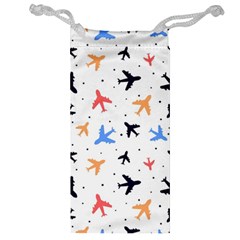 Airplane Pattern Plane Aircraft Fabric Style Simple Seamless Jewelry Bag by Bedest