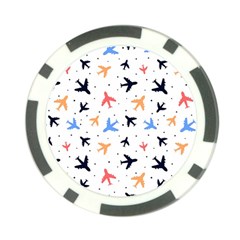 Airplane Pattern Plane Aircraft Fabric Style Simple Seamless Poker Chip Card Guard by Bedest