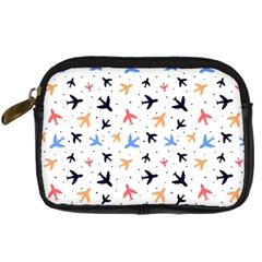 Airplane Pattern Plane Aircraft Fabric Style Simple Seamless Digital Camera Leather Case by Bedest