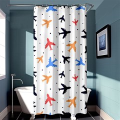 Airplane Pattern Plane Aircraft Fabric Style Simple Seamless Shower Curtain 36  X 72  (stall)  by Bedest