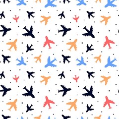 Airplane Pattern Plane Aircraft Fabric Style Simple Seamless Play Mat (square) by Bedest