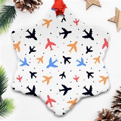 Airplane Pattern Plane Aircraft Fabric Style Simple Seamless Ornament (snowflake) by Bedest