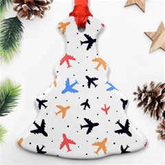 Airplane Pattern Plane Aircraft Fabric Style Simple Seamless Ornament (christmas Tree) 