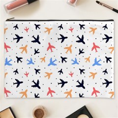 Airplane Pattern Plane Aircraft Fabric Style Simple Seamless Cosmetic Bag (xxxl) by Bedest