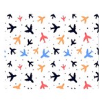 Airplane Pattern Plane Aircraft Fabric Style Simple Seamless Two Sides Premium Plush Fleece Blanket (Large) 80 x60  Blanket Front