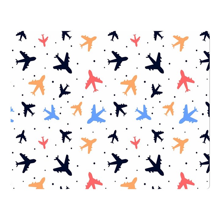 Airplane Pattern Plane Aircraft Fabric Style Simple Seamless Two Sides Premium Plush Fleece Blanket (Large)