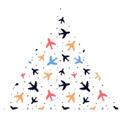 Airplane Pattern Plane Aircraft Fabric Style Simple Seamless Wooden Puzzle Triangle by Bedest