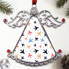 Airplane Pattern Plane Aircraft Fabric Style Simple Seamless Metal Angel With Crystal Ornament by Bedest