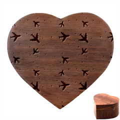 Airplane Pattern Plane Aircraft Fabric Style Simple Seamless Heart Wood Jewelry Box by Bedest