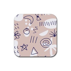 Abstract Leaf Nature Natural Beautiful Summer Pattern Rubber Coaster (square) by Bedest