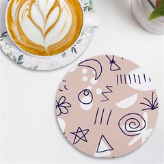 Abstract Leaf Nature Natural Beautiful Summer Pattern Uv Print Round Tile Coaster by Bedest