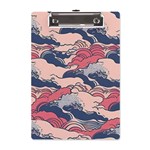 Waves Ocean Sea Water Pattern Rough Seas Digital Art Nature Nautical A5 Acrylic Clipboard Front