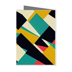 Geometric Pattern Retro Colorful Abstract Mini Greeting Cards (pkg Of 8) by Bedest