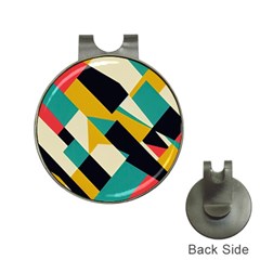 Geometric Pattern Retro Colorful Abstract Hat Clips With Golf Markers by Bedest