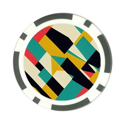 Geometric Pattern Retro Colorful Abstract Poker Chip Card Guard by Bedest