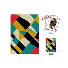 Geometric Pattern Retro Colorful Abstract Playing Cards Single Design (mini) by Bedest