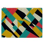 Geometric Pattern Retro Colorful Abstract Cosmetic Bag (XXL) Front