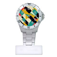 Geometric Pattern Retro Colorful Abstract Plastic Nurses Watch