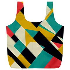 Geometric Pattern Retro Colorful Abstract Full Print Recycle Bag (xl) by Bedest