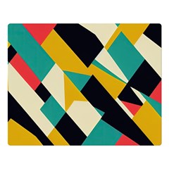 Geometric Pattern Retro Colorful Abstract Premium Plush Fleece Blanket (large) by Bedest