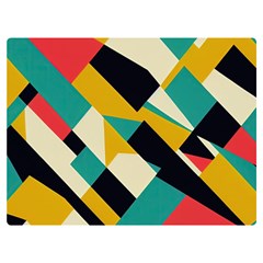 Geometric Pattern Retro Colorful Abstract Premium Plush Fleece Blanket (extra Small) by Bedest