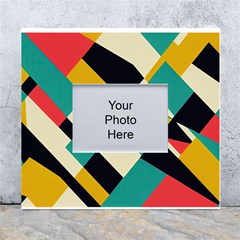 Geometric Pattern Retro Colorful Abstract White Wall Photo Frame 5  X 7  by Bedest