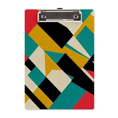 Geometric Pattern Retro Colorful Abstract A5 Acrylic Clipboard by Bedest