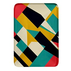 Geometric Pattern Retro Colorful Abstract Rectangular Glass Fridge Magnet (4 Pack)