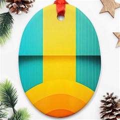 Colorful Rainbow Pattern Digital Art Abstract Minimalist Minimalism Ornament (oval) by Bedest