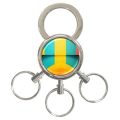 Colorful Rainbow Pattern Digital Art Abstract Minimalist Minimalism 3-ring Key Chain