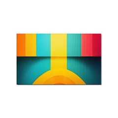 Colorful Rainbow Pattern Digital Art Abstract Minimalist Minimalism Sticker Rectangular (100 Pack) by Bedest