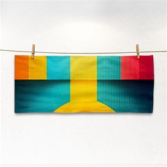 Colorful Rainbow Pattern Digital Art Abstract Minimalist Minimalism Hand Towel by Bedest