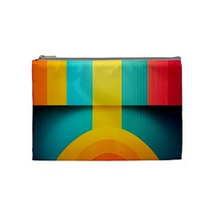 Colorful Rainbow Pattern Digital Art Abstract Minimalist Minimalism Cosmetic Bag (medium) by Bedest