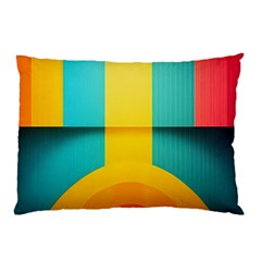 Colorful Rainbow Pattern Digital Art Abstract Minimalist Minimalism Pillow Case (two Sides) by Bedest