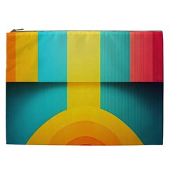 Colorful Rainbow Pattern Digital Art Abstract Minimalist Minimalism Cosmetic Bag (xxl) by Bedest