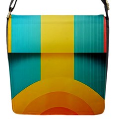 Colorful Rainbow Pattern Digital Art Abstract Minimalist Minimalism Flap Closure Messenger Bag (s) by Bedest